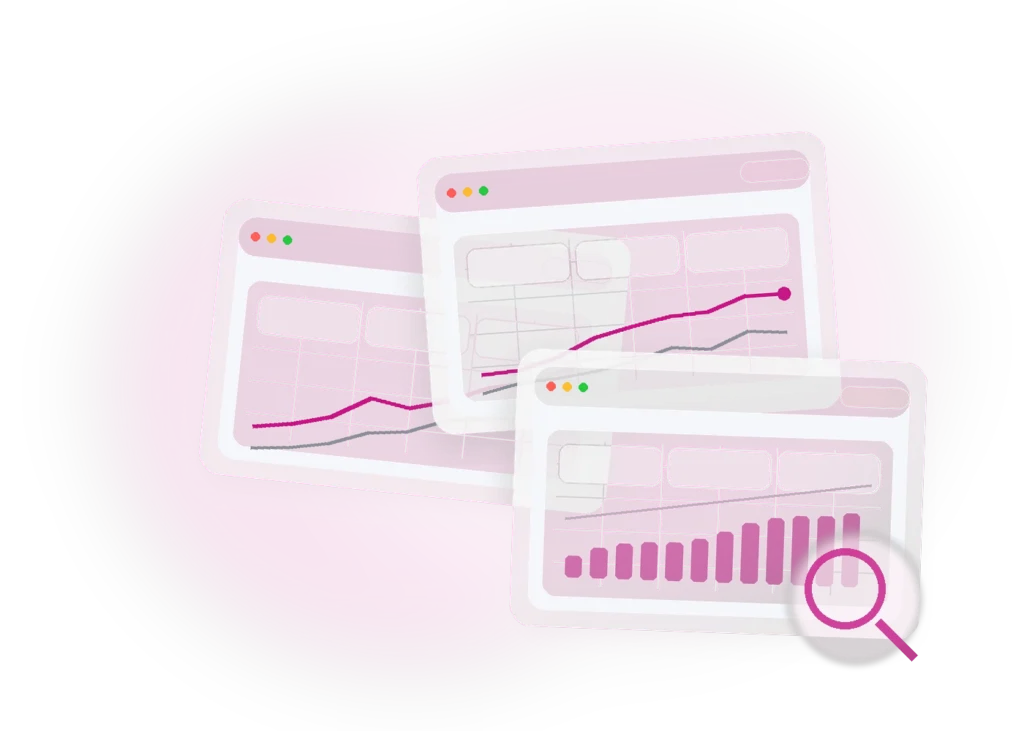 Illustration d’un tableau de bord SEO avec une courbe de croissance et des indicateurs de performance.